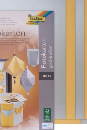 Livraison Express Bloc carton photo format A4, Or et Argent, 300 g/m²