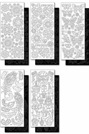 Set de stickers relief « Noir & Blanc », Toute l''année Meilleur Prix