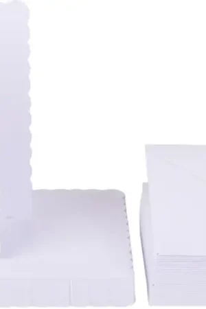 Satisfait Ou Remboursé Cartes doubles avec enveloppes « Bordures vagues », A6, 50 pc.