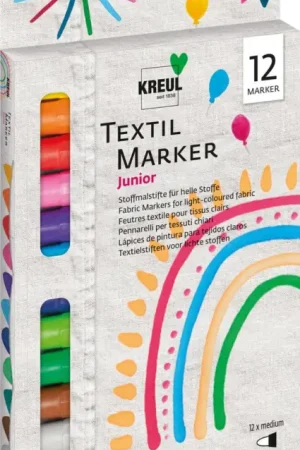 Textil Marker medium KREUL « Junior » , set de 12 Offre Spéciale