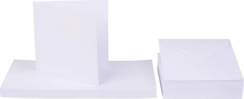 Paiement Sécurisé Cartes doubles avec enveloppes « Blanc », 12,5 x 12,5 cm, 50 pc.