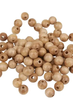 Usine Directe Perles en bois, Ø 8 mm, 85 pc.