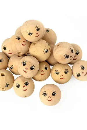 Têtes en bois VBS « Naturel », Ø 22 mm, 25 pc. Authentique