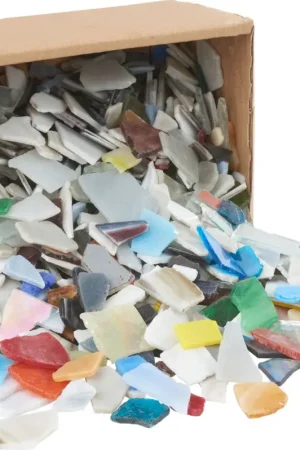 Bris de tesselles de mosaïque en verre, env. 2 kg, épaisseur environ 3 mm Petit Prix