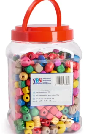 Assortiment de perles en bois VBS, 700 g Jusqu'à Épuisement Des Stocks