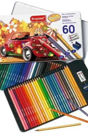 Crayons de couleur dans une boîte métal, 60 pc. Affaire À Saisir