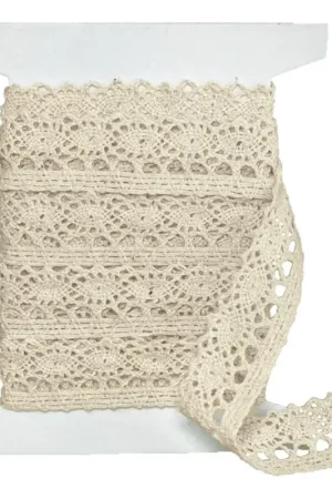Nouvel Arrivage Galon dentelle VBS « Crème », 20 mm, 10 m