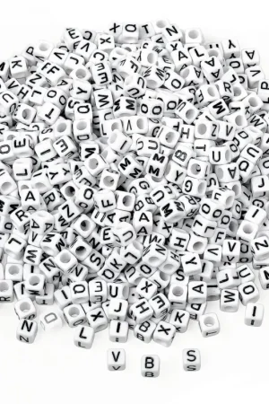 Perles lettres VBS « Blanc », 175 g Pas Cher