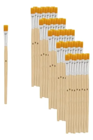Vente Flash Pinceaux plats poils synthétiques VBS « n° 8 », 50 pc.
