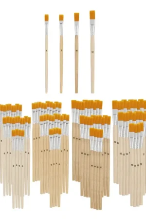 Pinceaux plats poils synthétiques VBS « Assortiment », 100 pc. Meilleur Prix