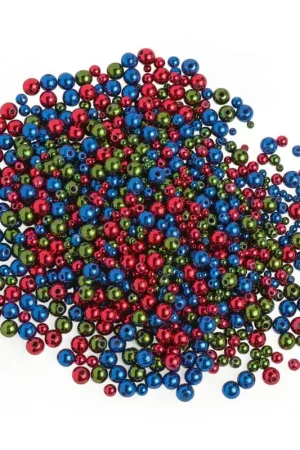 Perles en cire, mélange rouge bleu vert Nouvelle Collection