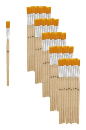 Pinceaux plats poils synthétiques VBS « n° 10 », 50 pc. Prix Réduit