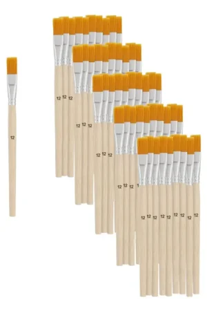 Pinceaux plats poils synthétiques VBS « n° 12 », 50 pc. Commander Vite