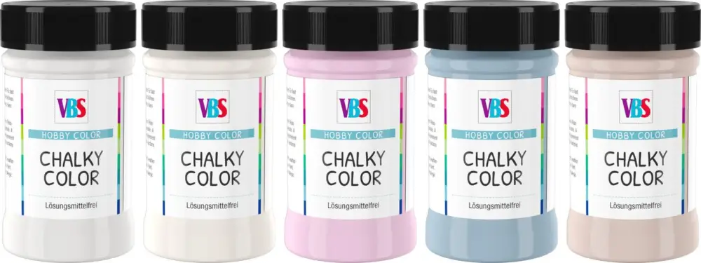 Set de peintures VBS Chalky Color « Chalet », 5 x 100 ml Retour Gratuit