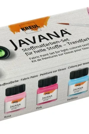 Peintures pour tissus clairs KREUL Javana « Couleurs tendance » Réduction