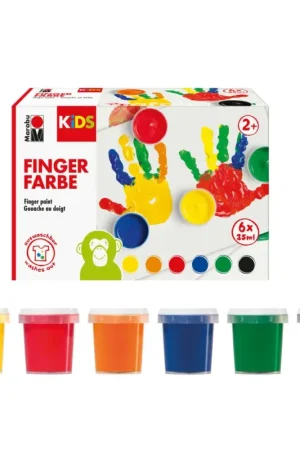 Super Prix Peintures au doigt Marabu KIDS, set de 6