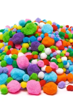 Bon Marché Pompons VBS « Couleurs et tailles variées », 1000 pc.