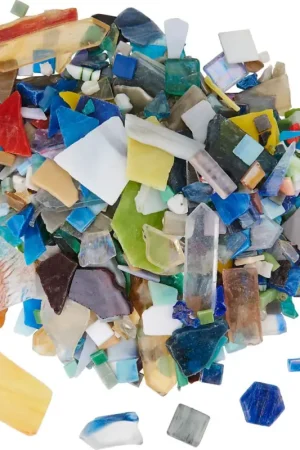 Expédition Rapide Bris de tesselles mosaïque en verre VBS « Tailles et couleurs variées », 2 kg
