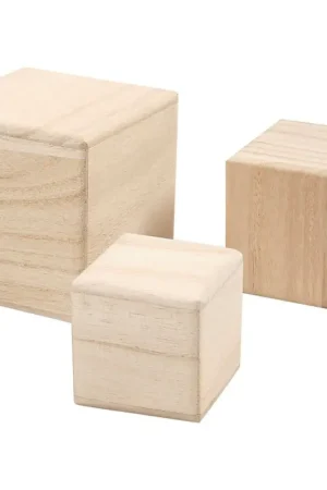 Cubes en bois, set de 3 Affaire À Saisir