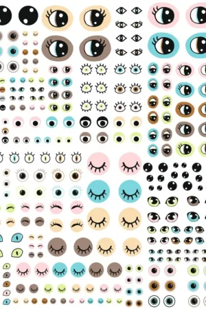 Papier Décopatch « Yeux pastel », 3 pc. Dernière Chance