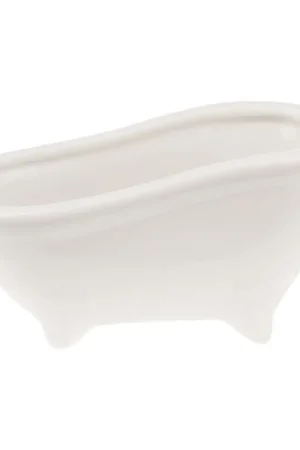 Porte-savon en céramique "Baignoire", 15x7x7,2cm, blanc brillant Usine Directe