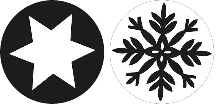 Empreinte de moulage « Flocon de neige + étoile », Ø 30 mm, 2 pc. Dernière Chance