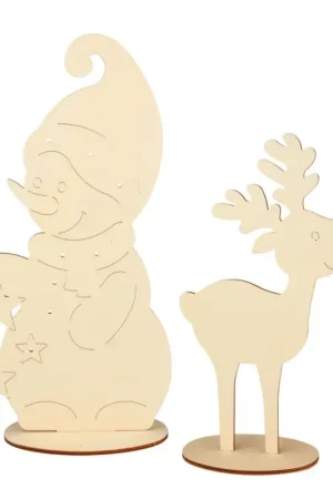 Satisfait Ou Remboursé Figurines sur pied "Bonhomme de neige et élan