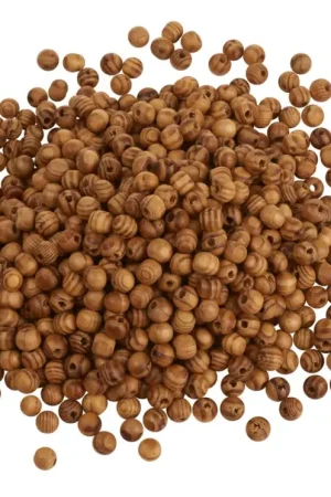 Perles bois nervures naturelles VBS, Ø 8 mm, 100 g Marque