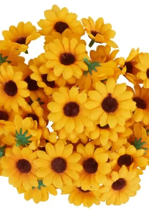 Mini-fleurs de tournesol VBS, env. Ø 4 cm, 50 pc. Offre Limitée
