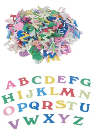Lettres en caoutchouc mousse VBS, autocollantes, 200 pc. Super Prix