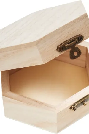 Prix Réduit Boîte en bois hexagonale VBS
