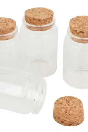 Achetez Aujourd'hui Petites bouteilles en verre VBS, avec bouchon en liège, 6 pc.
