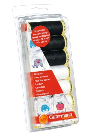Set de fils à coudre universels Gütermann « Noir & Blanc » Commander Vite