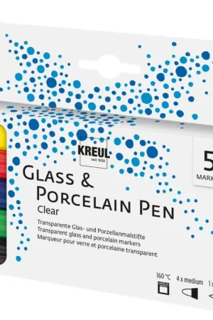 Glass & Porcelain Pen - Clear KREUL, set de 5 Promotion
