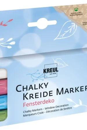 Haute Qualité Marqueurs à la craie Chalky « Décoration de fenêtres » KREUL,set de 4