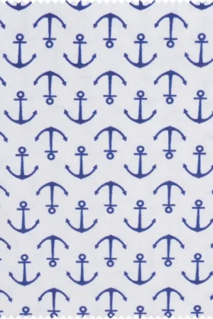Acheter En Ligne Tissu coton au mètre « Ancre bleue »