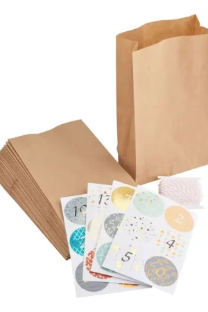 Haute Qualité Set calendrier de l''Avent « Papier kraft », à usage alimentaire