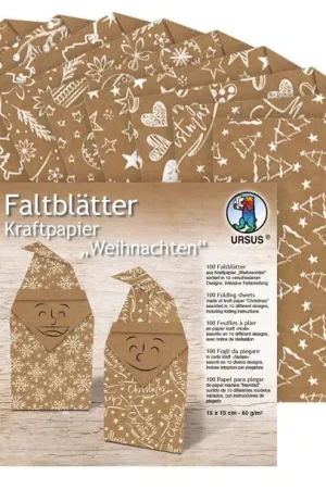 Commande En Gros Feuilles de pliage « Noël papier kraft »