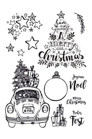 Tampons en silicone VBS « Merry X-Mas » Petit Prix