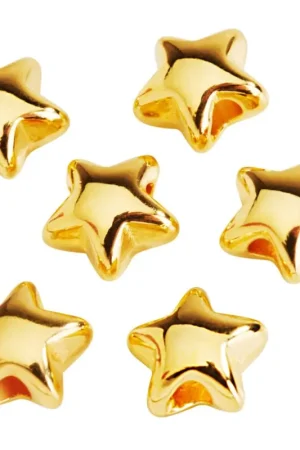 Mini-perles en métal « Etoile », 6 pc. Expédition Rapide