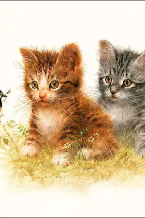Serviette « Deux chatons » Petit Prix