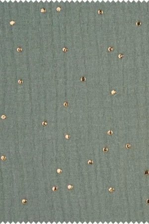 Dernier Modèle Tissu mousseline coton au mètre « Pois dorés »