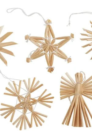 Set d'étoiles en paille VBS « Nature », env. 6 cm Dernier Modèle