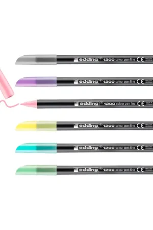 Prix Cassé Feutres de coloriage pointe fine edding 1200 « Pastel », set de 6