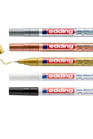Marqueurs encre laquée edding 780 « Metallic Basic », set de 5 Promotion Saisonnière