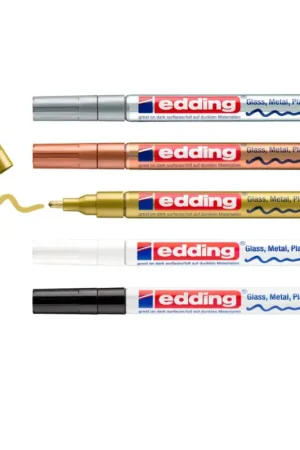 Marqueurs encre laquée edding 751 « Metallic », set de 5 Prix Promo