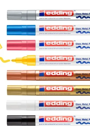 Marqueurs encre laquée edding 750 « Metallic/Pastel », set de 8 Dernière Chance