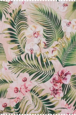 Tissu imprimé aspect lin au mètre « Freya » Offre Exclusive