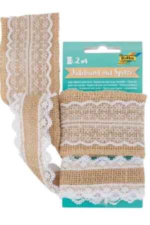 Commande En Gros Ruban en jute et dentelle