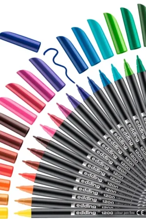 Feutres de coloriage edding 1200, 1 mm, 20 pc. dans boîte métal Dernier Modèle